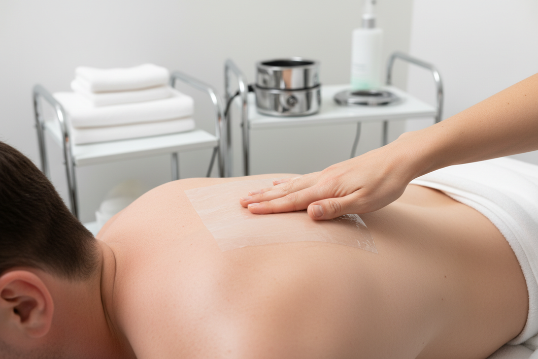 Men's back waxing treatment